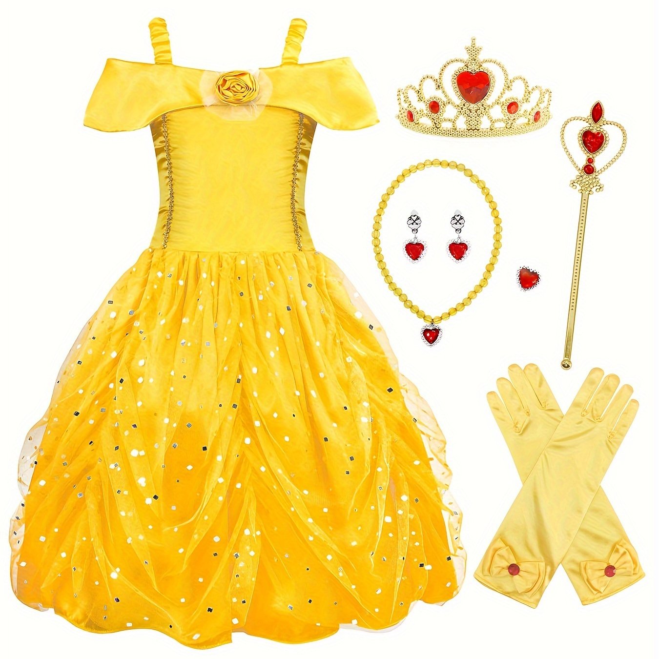Carnevale Girls Christmas Halloween Dress Movie Fairy Tale Princess Dress Carnival Dress with Accessories
