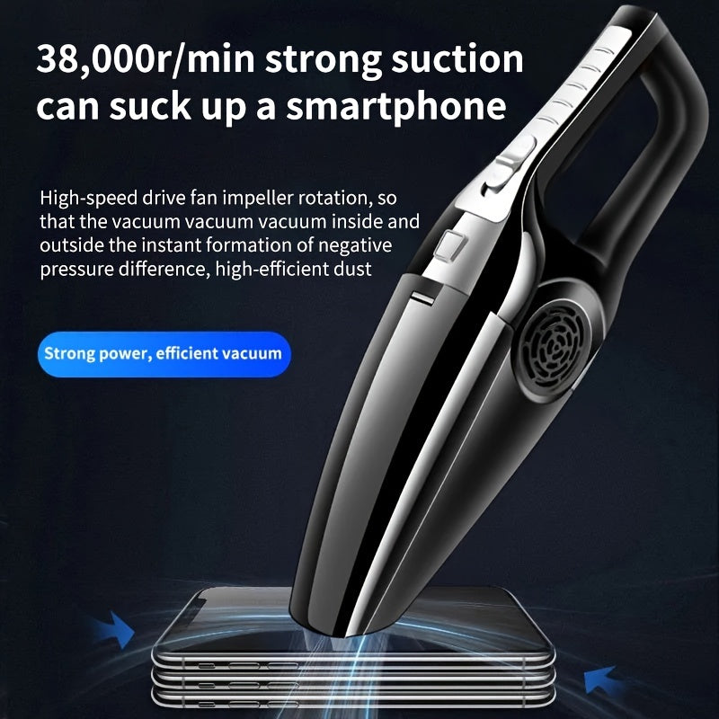 Car Vacuum Cleaner for Home Use, Large Suction Powerful Powerful Vacuum Cleaner for Car, Small Car Interior Vacuum Cleaner, Dry and Wet Dual-Use, Without Battery