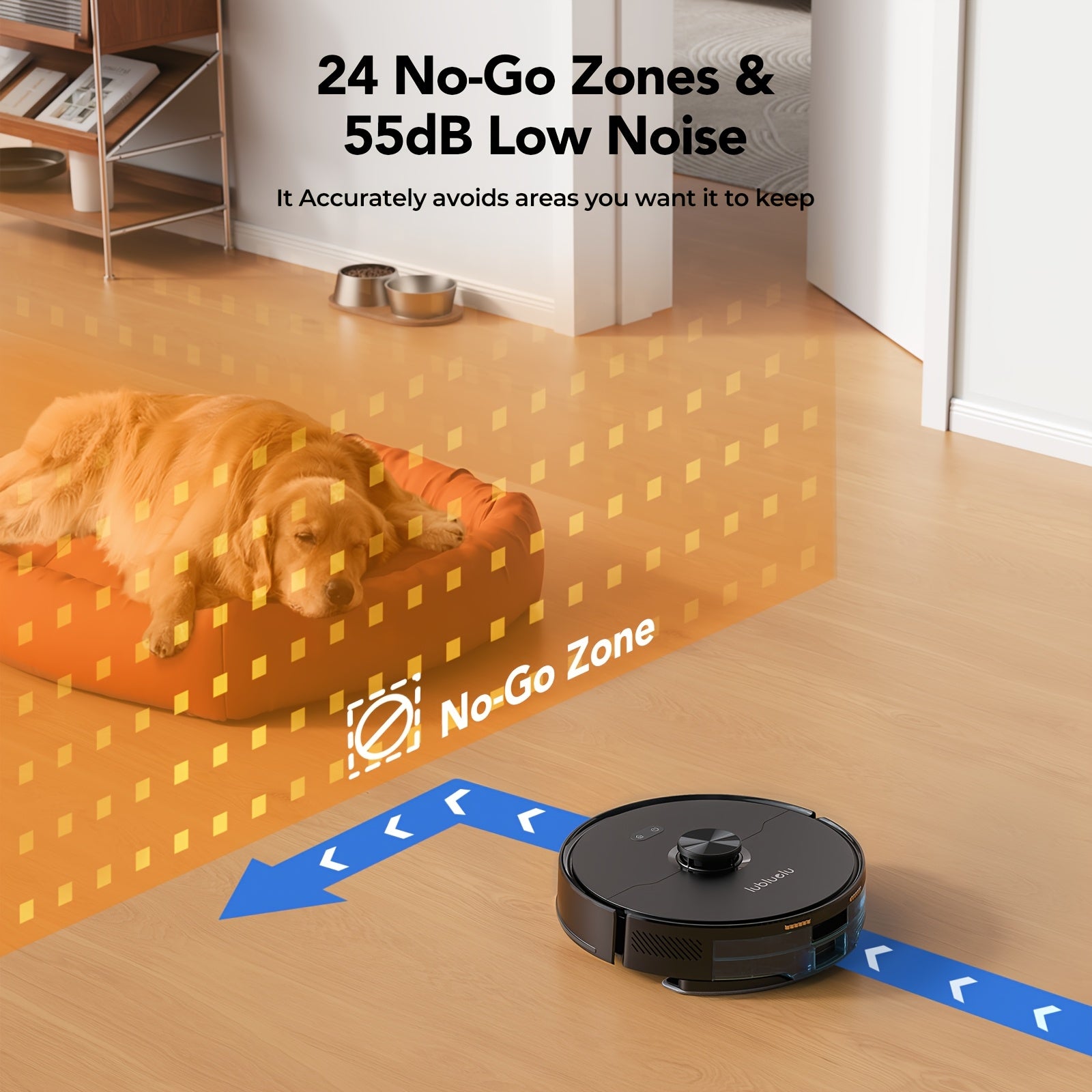 Lubluelu 6500Pa Robotic Vacuum, Robot Vacuum Cleaner And Mop Combo, 180Mins Max, 62dB, 34 No-Go Zones for Pet Hair Carpets Floor - B40/L15Ultra