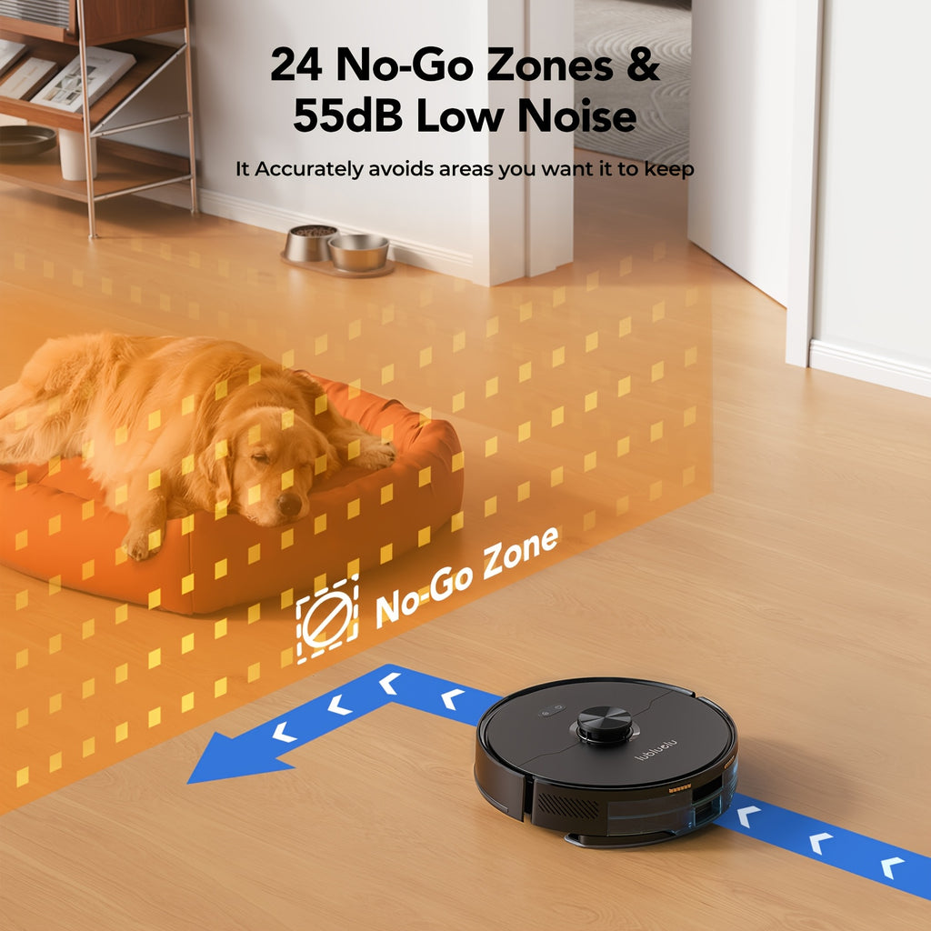 Robot Vacuum And Mop Combo 6500Pa, Lubluelu L15 Robot Vacuum, Auto-Charging, 5 Maps, 30 No-go Zones, WiFi/App/Alexa, 3in 1 Robot Vacuum Cleaner for Pet Hair Carpet Hard Floor, Robot Vacuum with Mop, Robotic Vacuum Cleaner And
