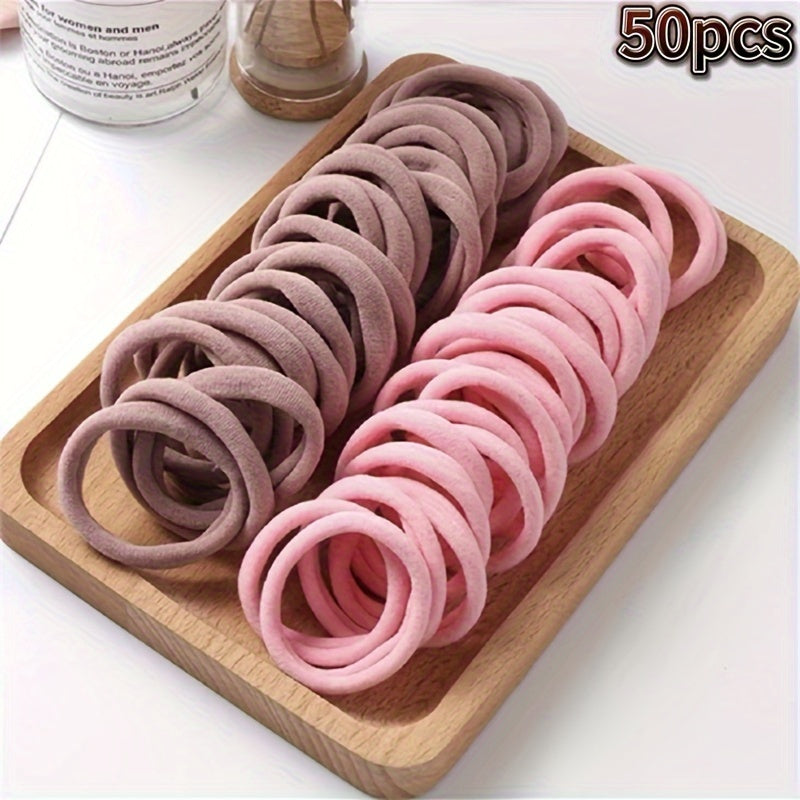 50pcs/100pcs High Elastic Hair Ring French Style Thick Women's Hair Rope Graduation Gift