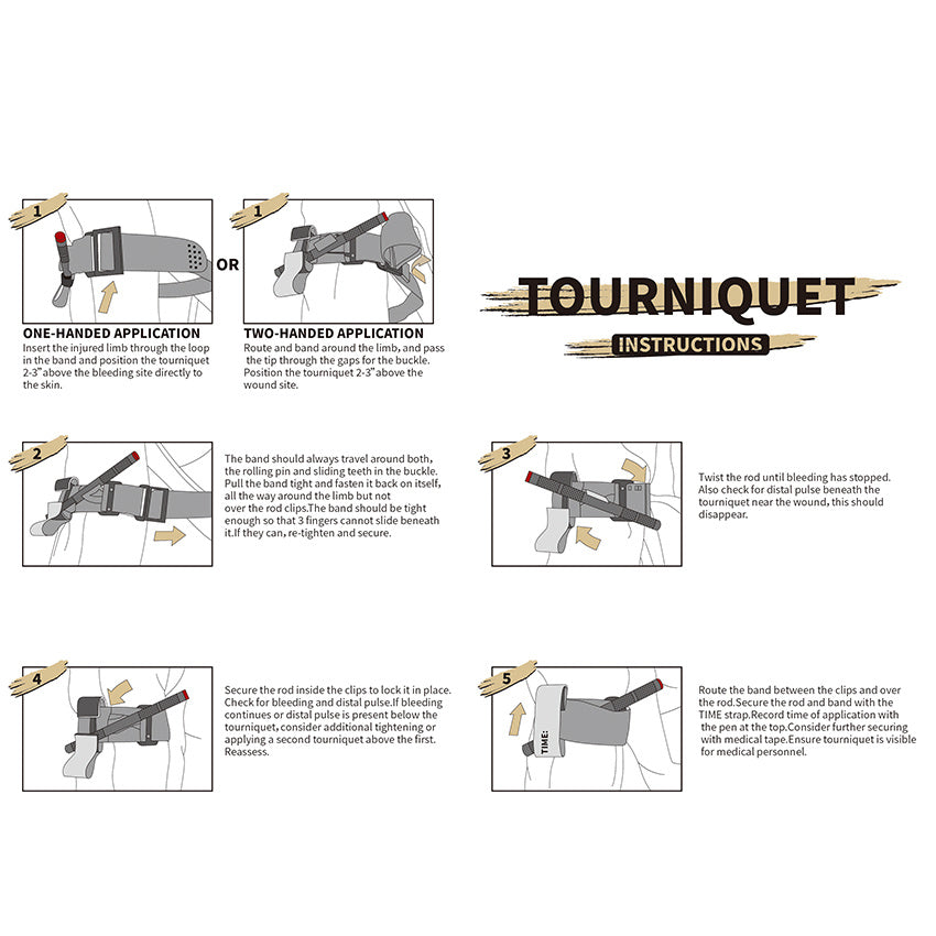 Military Tourniquet - Rotating Emergency Belt for Survival and Outdoor Adventures - 95cm/37.4in Length