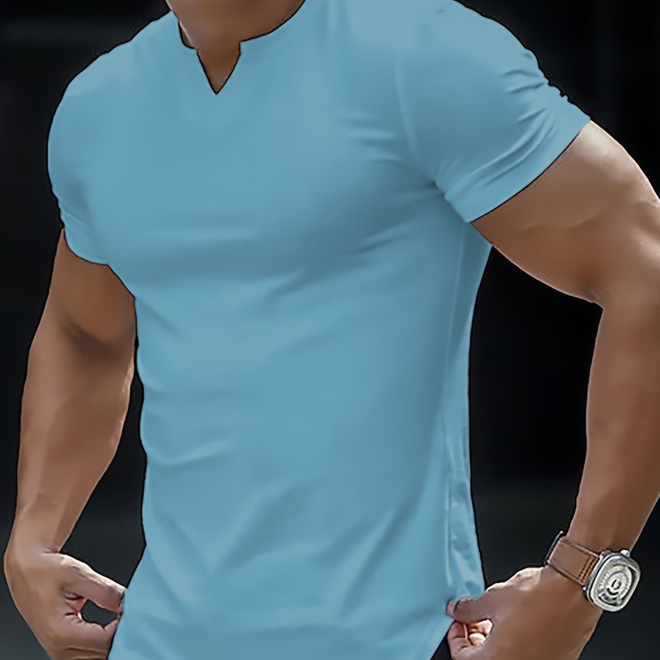Summer-Ready Stylish Men’s V-Neck T-shirt - Comfortable, Breathable Fabric, Easy-Care & Durable