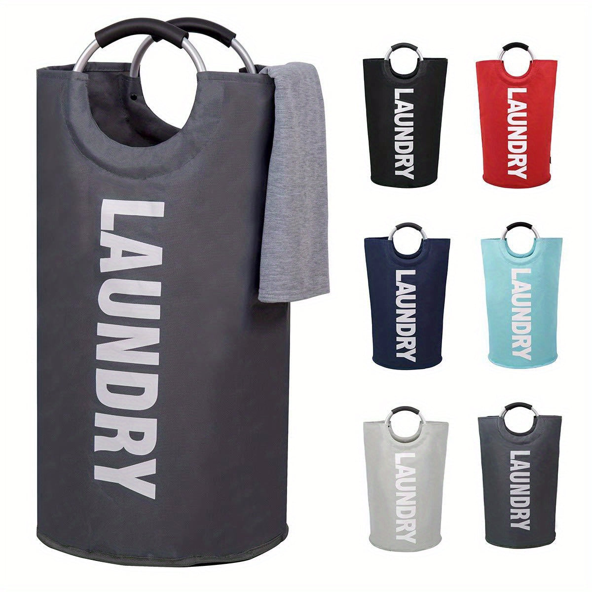 X-Large Laundry Basket, Collapsible Laundry Bag, Freestanding Tall Clothes Hamper, Laundry Hamper, Laundry Bag with Padded Handles, Clothes Hamper Stands Up Well, Collapsible Laundry Basket Easy Storage, Laundry Baskets