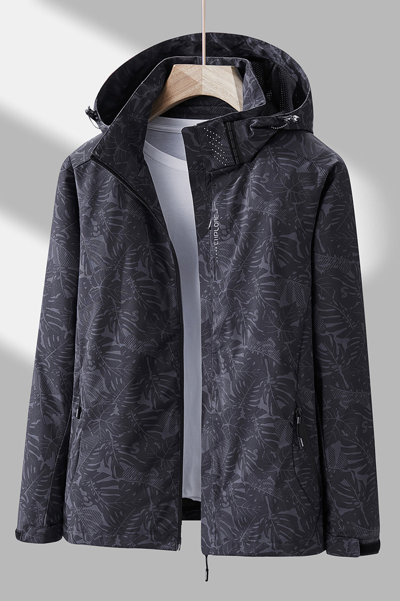 Women's Camouflage Outdoor Jacket: Windproof & Rainproof With Removable Hood - Perfect For Outdoor Adventures!