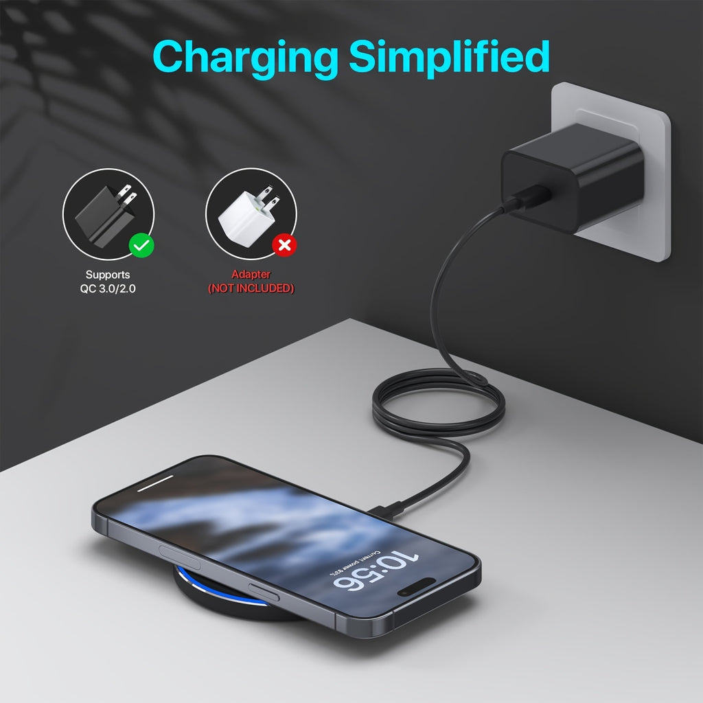 Desktop Wireless Charger, 15W Max Fast Wireless Charging Pad for iPhone 15/15 Pro/15 Plus/15 ProMax/14/14 Pro/14 Pro Max/14 Plus/13/13 Pro/13 Pro Max/13 Mini/12/11/8, Samsung S24/S24Ultra/S23 Ultra/S22/S21/S20/Note 20/10, Air