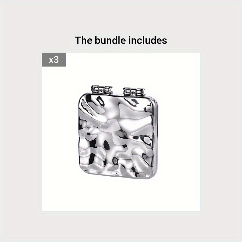 Wavy Pattern Silvery Portable Handheld Makeup Mirror, Vanity Mirror, Beauty Accessory, Nautical Theme, Stylish Design, Compact Mirror, Decorative Mirror, Gift For Her, Makeup Lovers