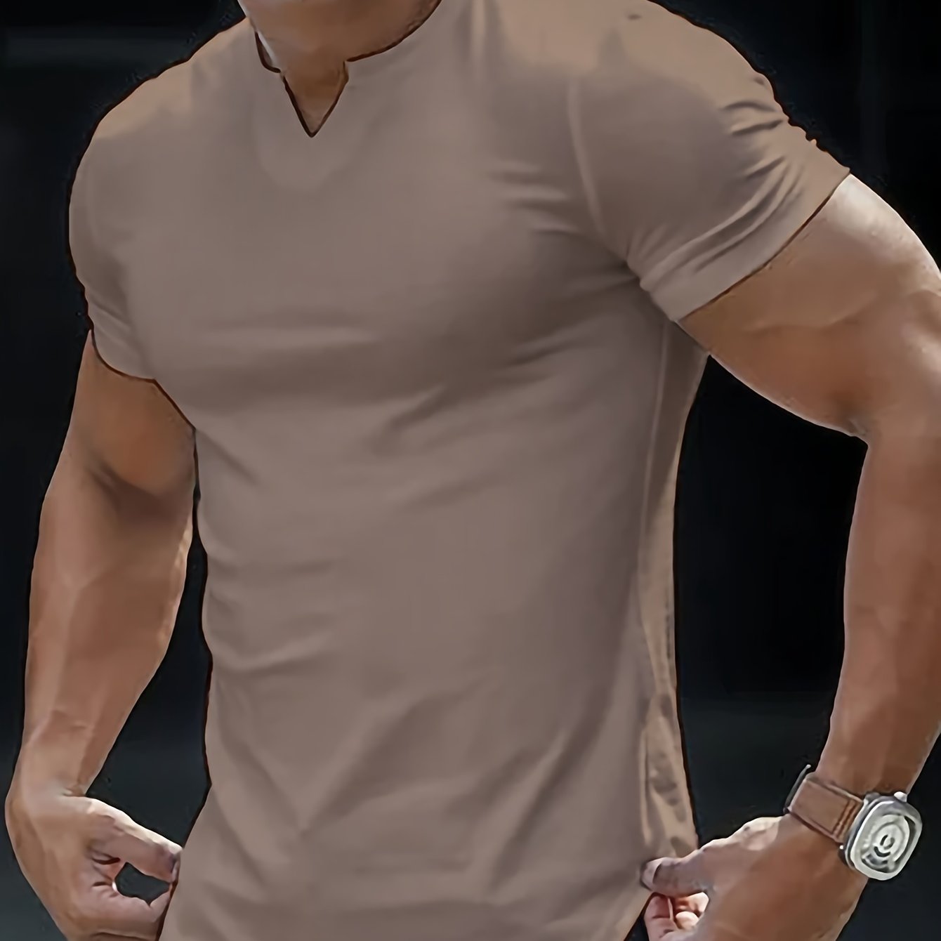 Summer-Ready Stylish Men’s V-Neck T-shirt - Comfortable, Breathable Fabric, Easy-Care & Durable