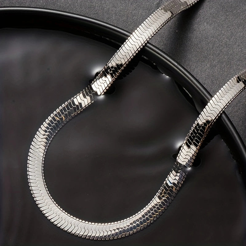 Never Fade Stainless Steel Blade Chain Clavicle Chain Unisex Flat Snake Chain Chain Stainless Steel Couple Chain Extension Chain