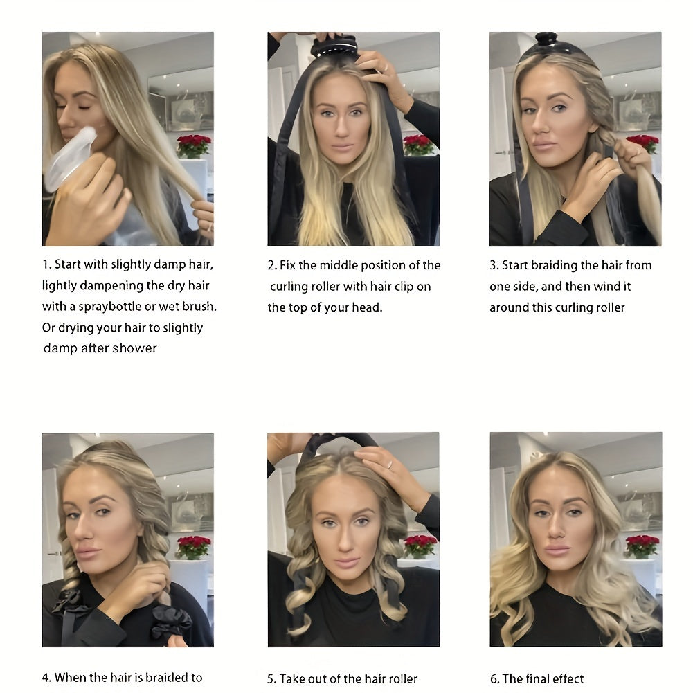 Minimalist Fabric Hair Curler with Bow Detail - Solid Color, Single Piece, Ideal for Christmas Festival Hairstyling Accessory, Christmas Hair Styling Tool|Elegant Accessory|Fabric Constructio