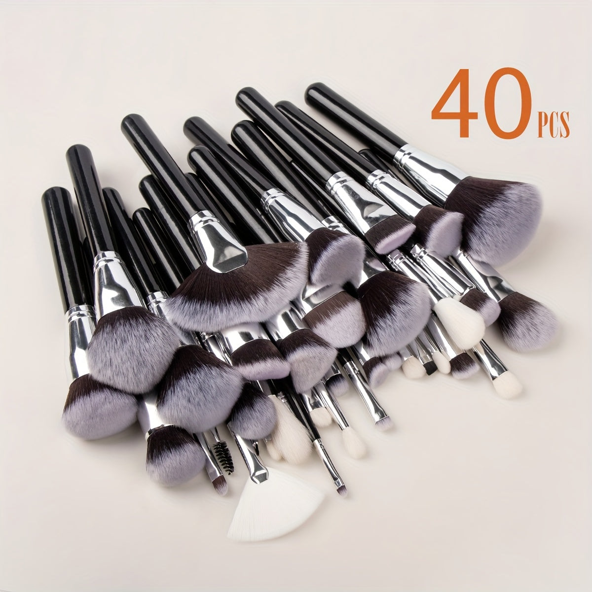 40pcs Complete Function Makeup Brush Kit With Premium Synthetic Bristles & Wooden Handle Perfect For Highlighter Blush Contour Eyeshadow Blending Professional Face Eye Lip Blender Brush Ideal For Makeup Beginner & Artist