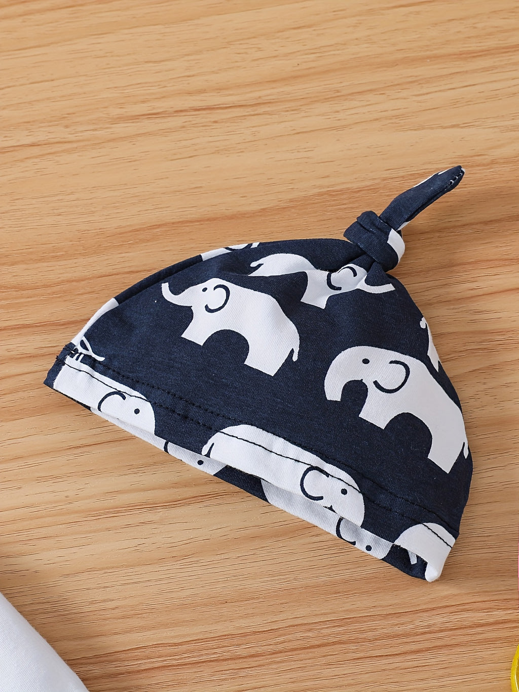 Baby Boys Cotton Bodysuit + Matching Pants + Hat With Elephant Print, Long Sleeve Romper Onesie Set Baby Clothes