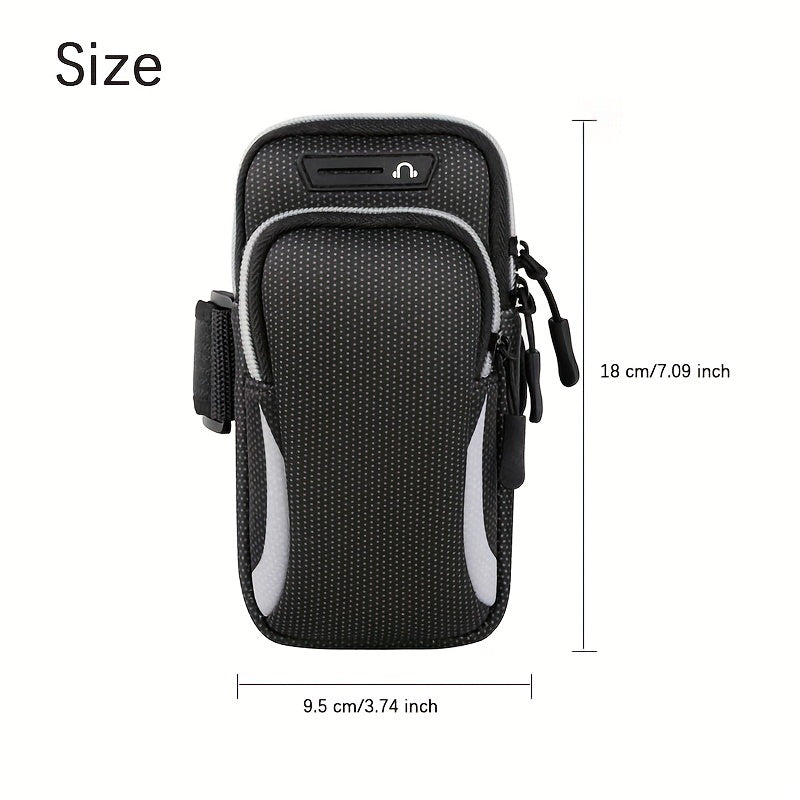 Ultra Slim Case Multi-Functional Universal Double Layer Zipper Sport Arm Case Phone Bag For Most Mobile Phones/earphones/small Charging Treasures/cosmetics/keys