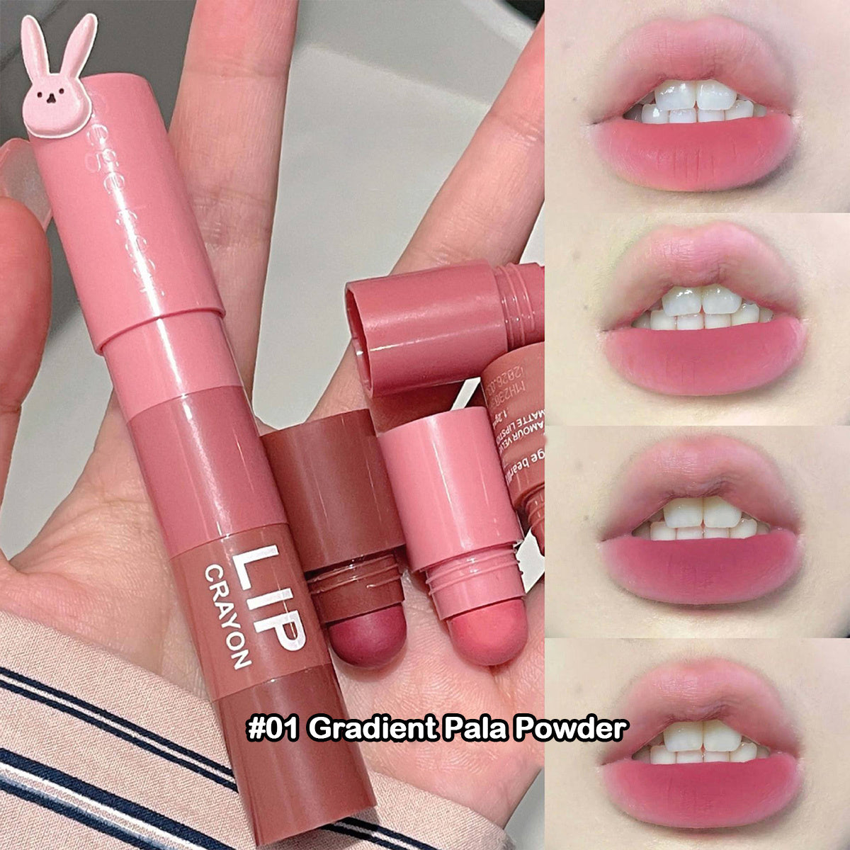 Four-Color Velvet Matte Lipstick Pen - Long-Lasting, Brightening, Natural Makeup Lipstick for Valentine's Day Gifts - Misty Color Pigment, Crayon Design, Easy to Apply