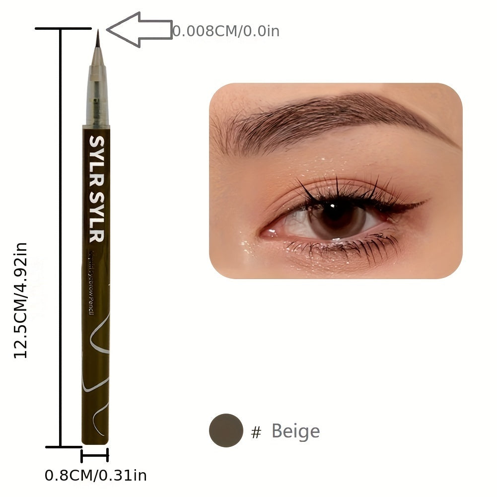 Ultra-Fine 0.008mm Waterproof Eyebrow Pen - Long-Lasting, Sweatproof, Smudge-Free Microblading Liquid Eyeliner with 2-in-1 Design for Precise, Natural-Looking Brows and Lashes - Professional, Easy-to-Use Makeup Essential
