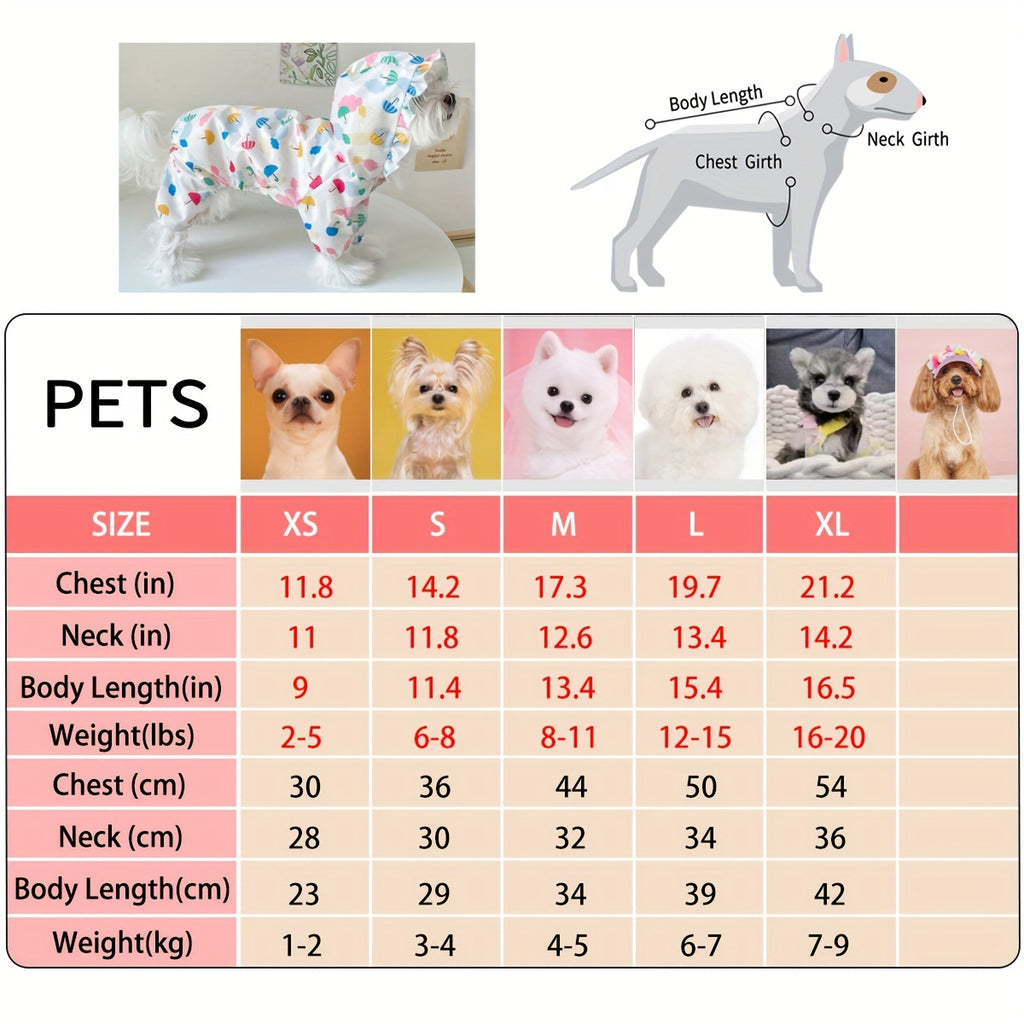 Waterproof Pet Raincoat For Small Dogs - Cute And Functional Outdoor Dog Apparel