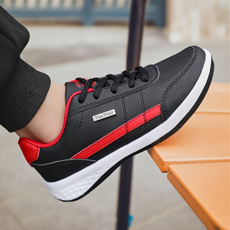 VanWeir Lightweight Men'S Shoes - Navy Blue & White, Stable Lace-Up Sneakers with MD/TPR Sole, Breathable Fabric Lining for Outdoor Sports, Hiking & Casual Wear