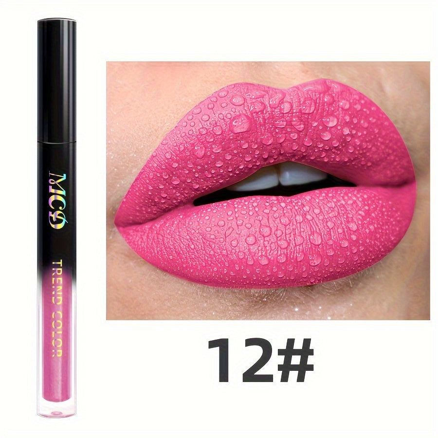 Long-Lasting Matte Lip Glaze - Non-Stick, High Pigment Lip Mud in Black, Green, Blue, White, Pink, Rose, Brown, Purple Shades for All Skin Types, Highlighter, Lip Oil, Glossy