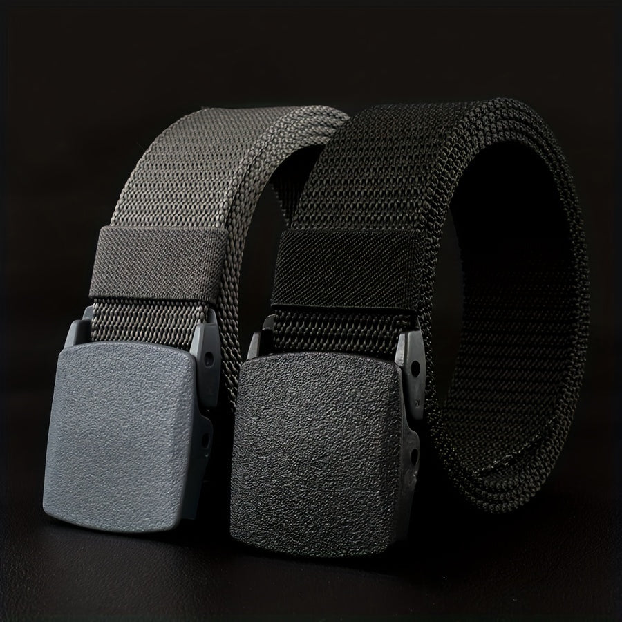 Nylon belt men's women's hypoallergenic belt non-metallic belt buckle military training smooth buckle nylon belt over security pants belt youth student korean casual outdoor tide