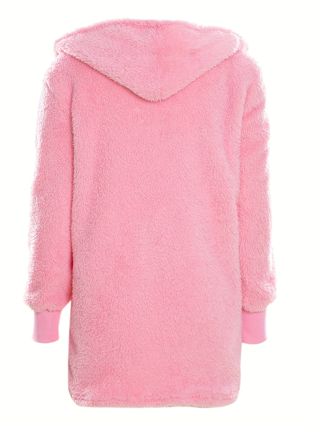 Warm Fuzzy Pajama Set, Long Sleeve Hooded Robe & Tank Top & Drawstring Shorts, Women's Sleepwear & Loungewear
