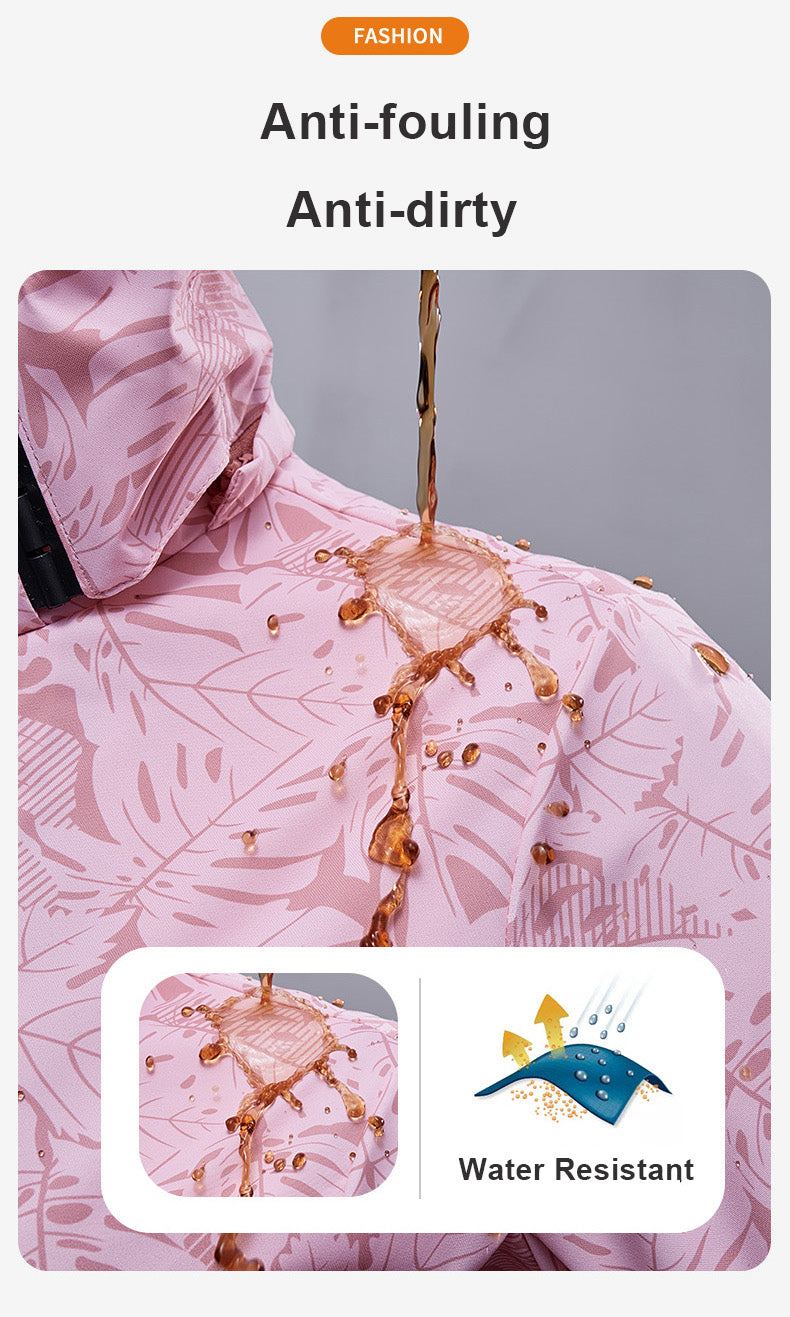 Women's Camouflage Outdoor Jacket: Windproof & Rainproof With Removable Hood - Perfect For Outdoor Adventures!