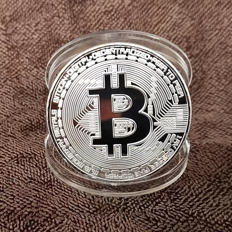 Golden Commemorative Coin Of Bitcoin, A Virtual Currency, As A Business Gift Item With Coin Craftsmanship For Foreign Trade.