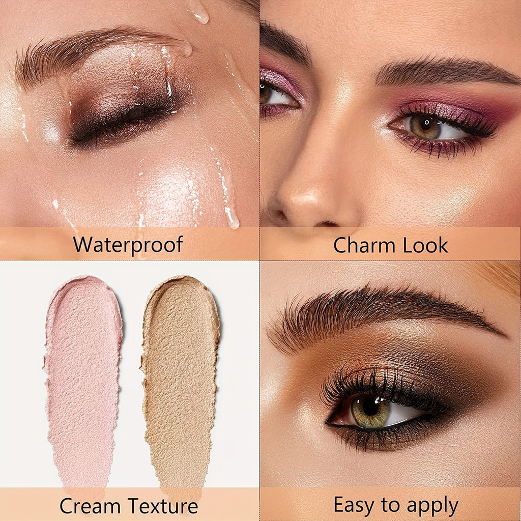 Eyeshadow Stick With Sponge Tip Glitter Creamy Eyeshadow Pencil Crayon Brightening Makeup (12 Midnight Black Matte) With Soft Waterproof Long Lasting Eyeshadow Highlighter Makeup For Music Festival