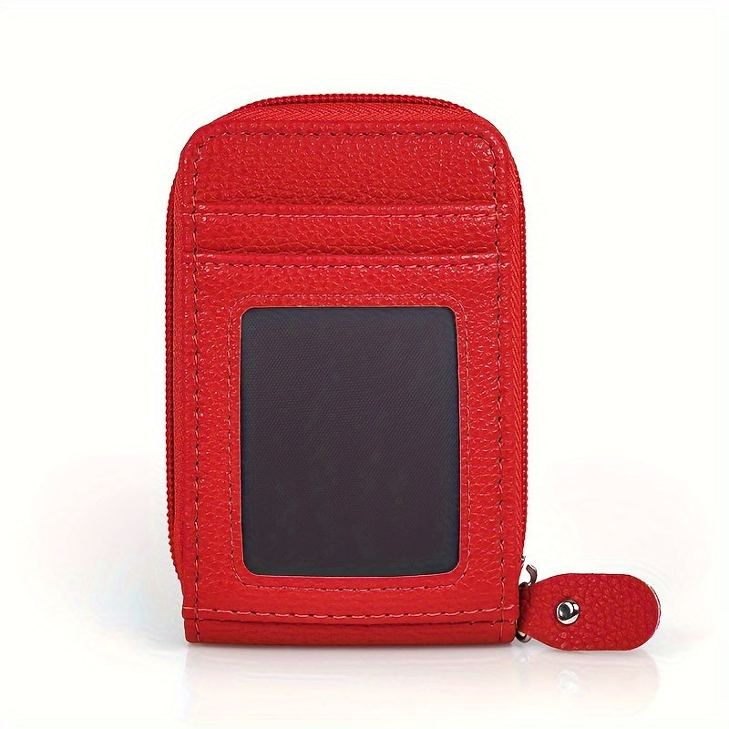 1pc RFID Blocking Card Holder with Zipper, Compact Credit Card Case for And Women, Polyester Lined, Modern Design, Credit Card Storage | Sleek Card Case | Polyester Lined Interior