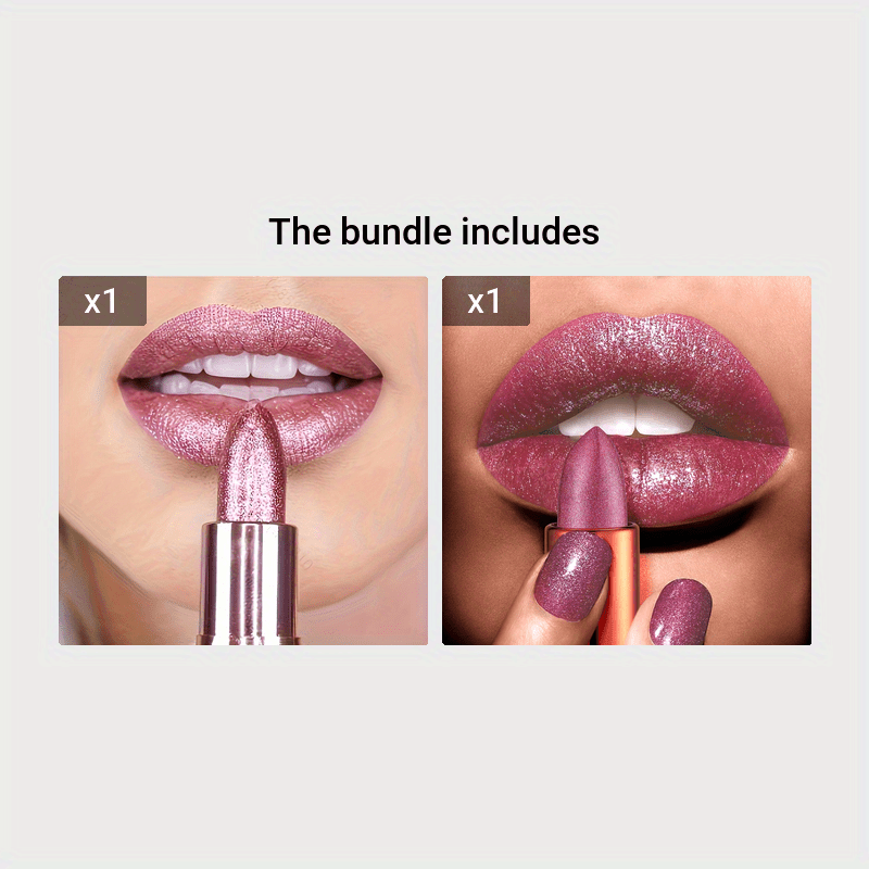 [Rose Lipstick] Long-Lasting Rose Smoke Powder Lipstick | Glossy Velvet Texture, Waterproof & Anti-Fouling, Shimmering Pink Shade | Perfect for Valentine's Day Gifts & Casual Attire