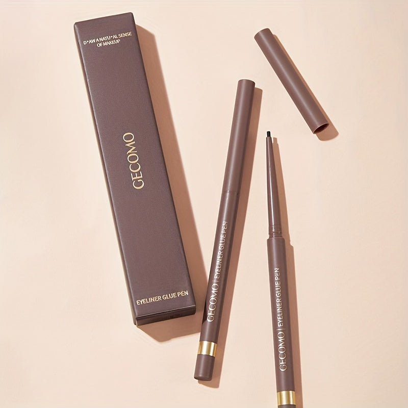Brown Long-Wearing Fine Tip Eyeliner Pencil - Smooth, Pearly Shiny, Waterproof, Smudge Proof, Transfer-Proof - Easy to Use, Brightening, Under Crease Makeup Stick for a Flawless Look