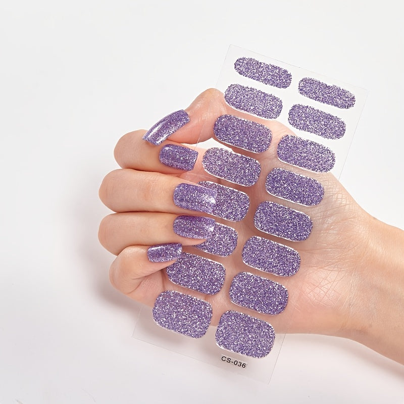 Sparkly Full Cover Nail Art Stickers - Self-Adhesive Nail Decals for Women - Easy to Apply and Long-Lasting Nail Art Strips
