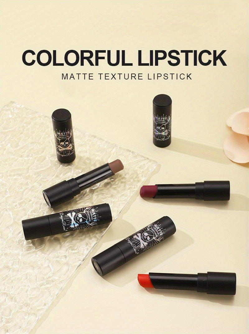 Punk Cool Matte Lipstick - Dark Purple, Chocolate, And Black Tones - Perfect For Halloween And Costume Makeup For Mother's Day Gifts For Music Festival