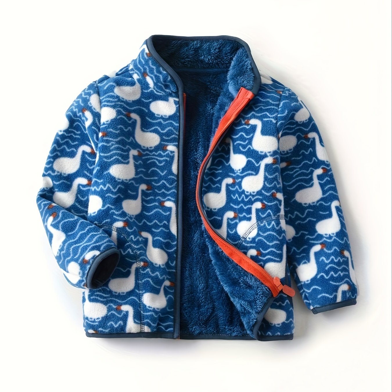 Boys' Cartoon Dinosaur Print Fleece Jacket 2022 Autumn/Winter New Arrival Baby Stand Collar Gray Thickened Plush Coat