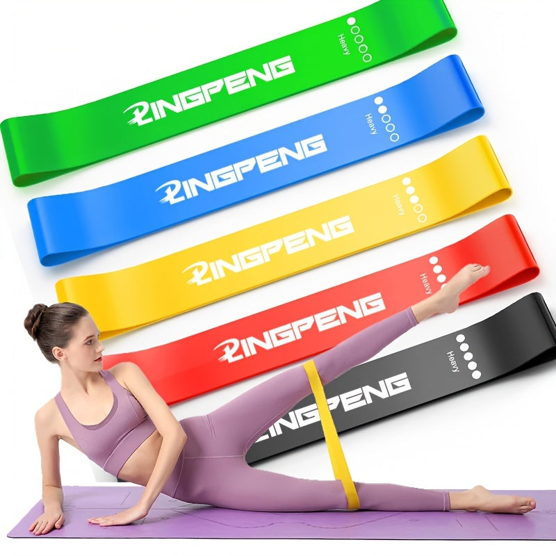 Yoga Resistance Rubber Band Fitness Level 5 Workout Elastic Band Expander Pilates Sports Training Gym Equipment