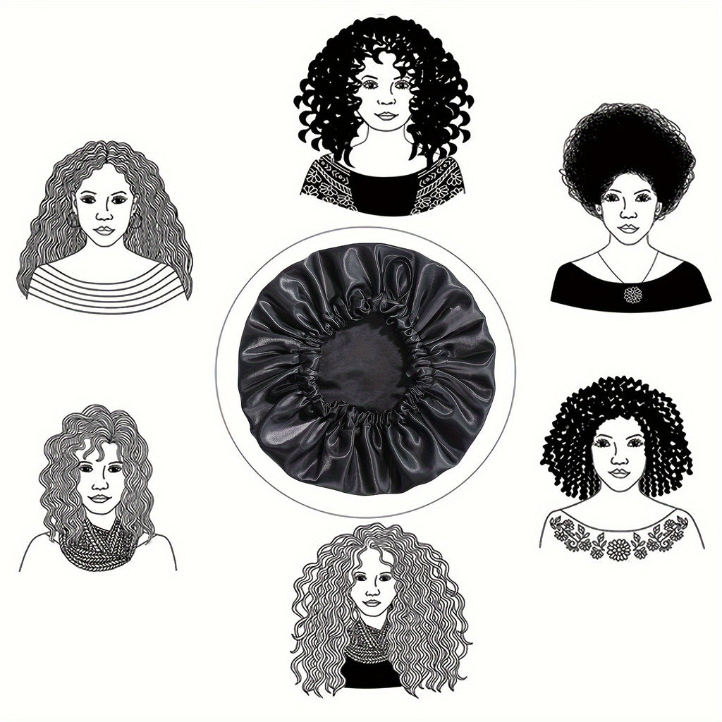 Satin Bonnet For Sleeping Adjustable Bonnet For Curly Hair Bonnets Double Layer Large Satin Lined Sleep Cap For Women