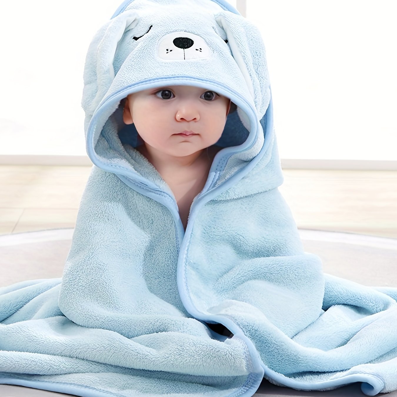 Cute Cartoon Design Baby Bath Towel & Hooded Bathrobe - Super Soft & Water Absorbent Microfiber For 0-2 Year Olds
