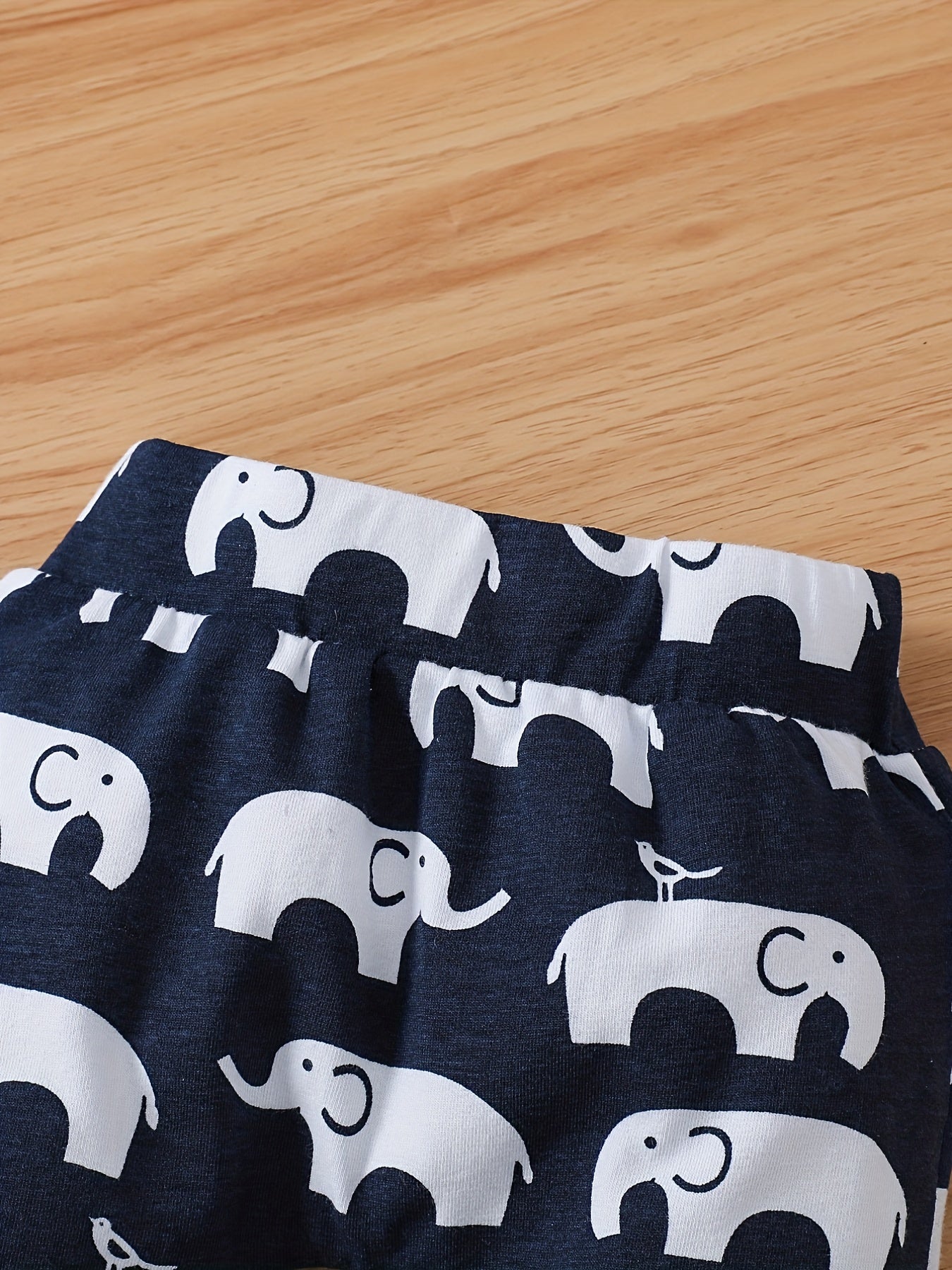 Baby Boys Cotton Bodysuit + Matching Pants + Hat With Elephant Print, Long Sleeve Romper Onesie Set Baby Clothes