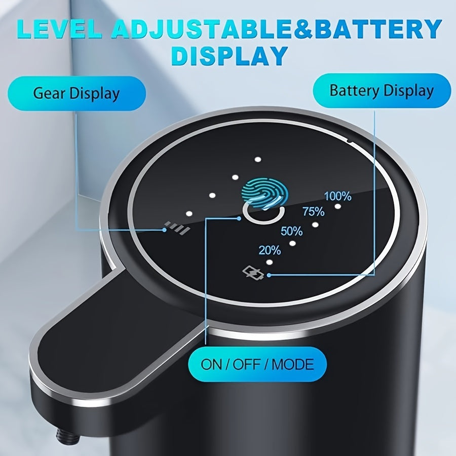 12.85oz Automatic Soap Dispenser with Touchless Sensor - Wall-Mounted, Rechargeable Lithium Battery, USB Charging, Modern Design for Bathroom And Kitchen, Bathroom Soap Dispenser|Modern Soap Dispenser|Touchless Soap Dispenser