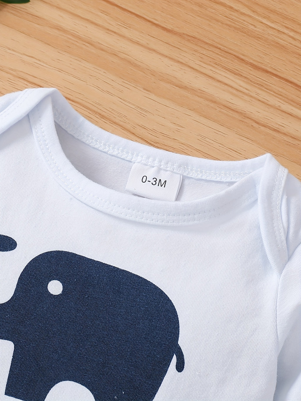 Baby Boys Cotton Bodysuit + Matching Pants + Hat With Elephant Print, Long Sleeve Romper Onesie Set Baby Clothes