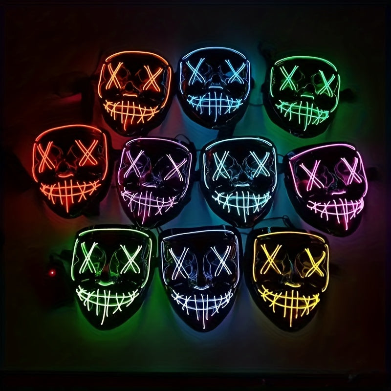 Halloween Light Mask LED Full Face Mask, Clown Glow Mask For Adult, For Christmas, Halloween, Thanksgiving