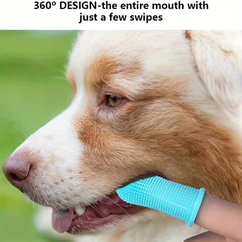 Super Soft Silicone Pet Finger Toothbrush for Dogs & Cats - Gentle Dental Care with Soft Bristles, Ergonomic Grip, Plaque & Tartar Remover, Safe for Sensitive Gums, Multi-Color Options (White, Pink, Blue, Green, Black) - Batt