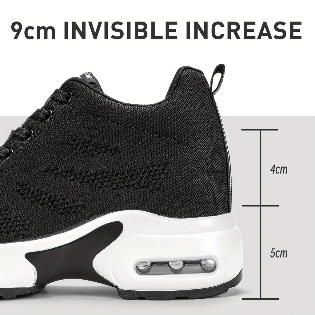 KOWAYI Women's Lightweight Breathable Mesh Low-Top Sneakers - Summer Casual Shoes with Cushioned Comfort, Black & White Accents for Walking, Errands & Casual Attire, Sporty Lifestyle Shoes | Modern Sneakers | Breathable Mesh