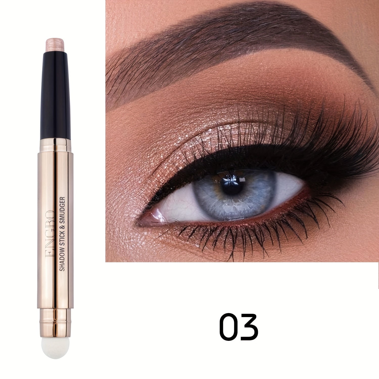 Eyeshadow Stick With Sponge Tip Glitter Creamy Eyeshadow Pencil Crayon Brightening Makeup (12 Midnight Black Matte) With Soft Waterproof Long Lasting Eyeshadow Highlighter Makeup For Music Festival