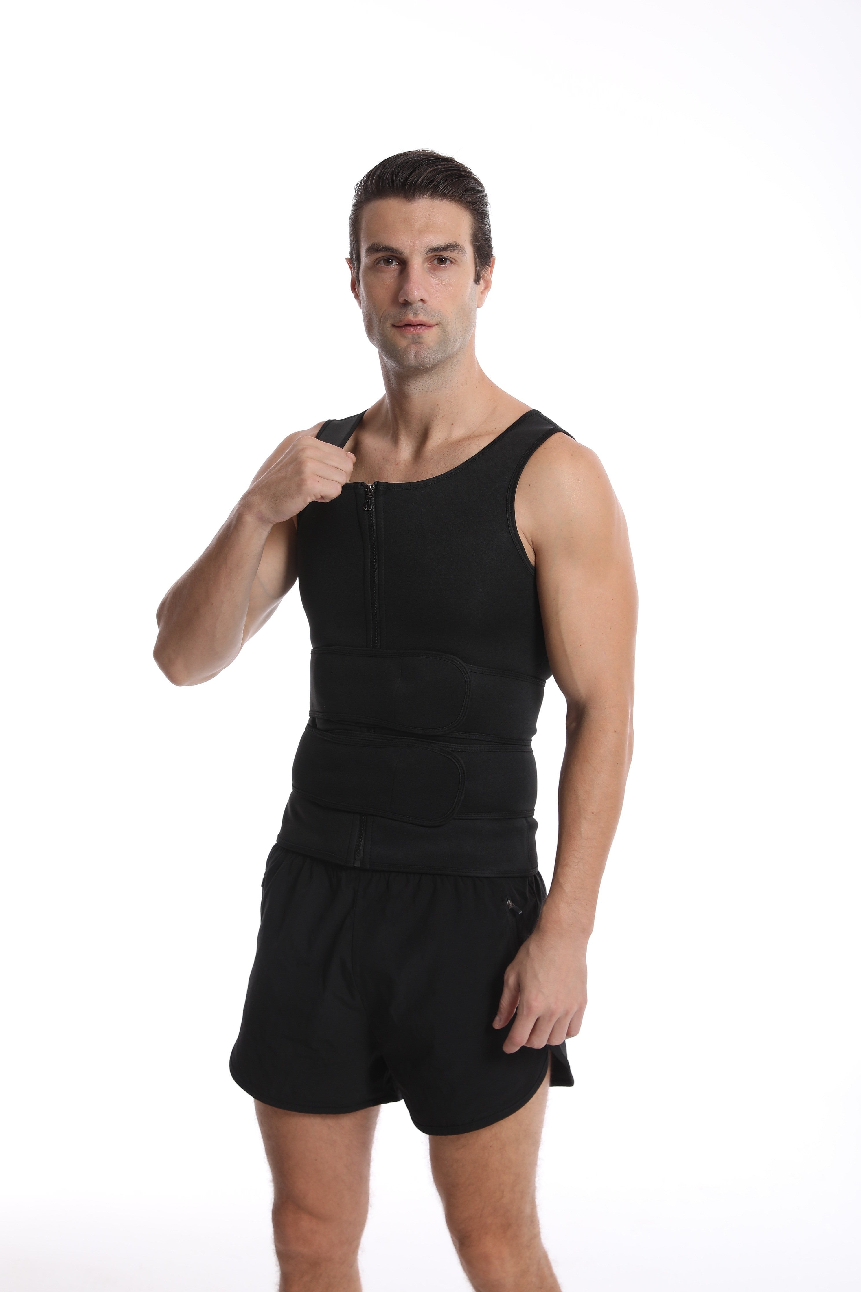 Men's Compression Sweat Sauna Vest, New Slimming Suit For Students, Waist Belts Body Shaper Back Support Tank Top For Workout Fitness Gym