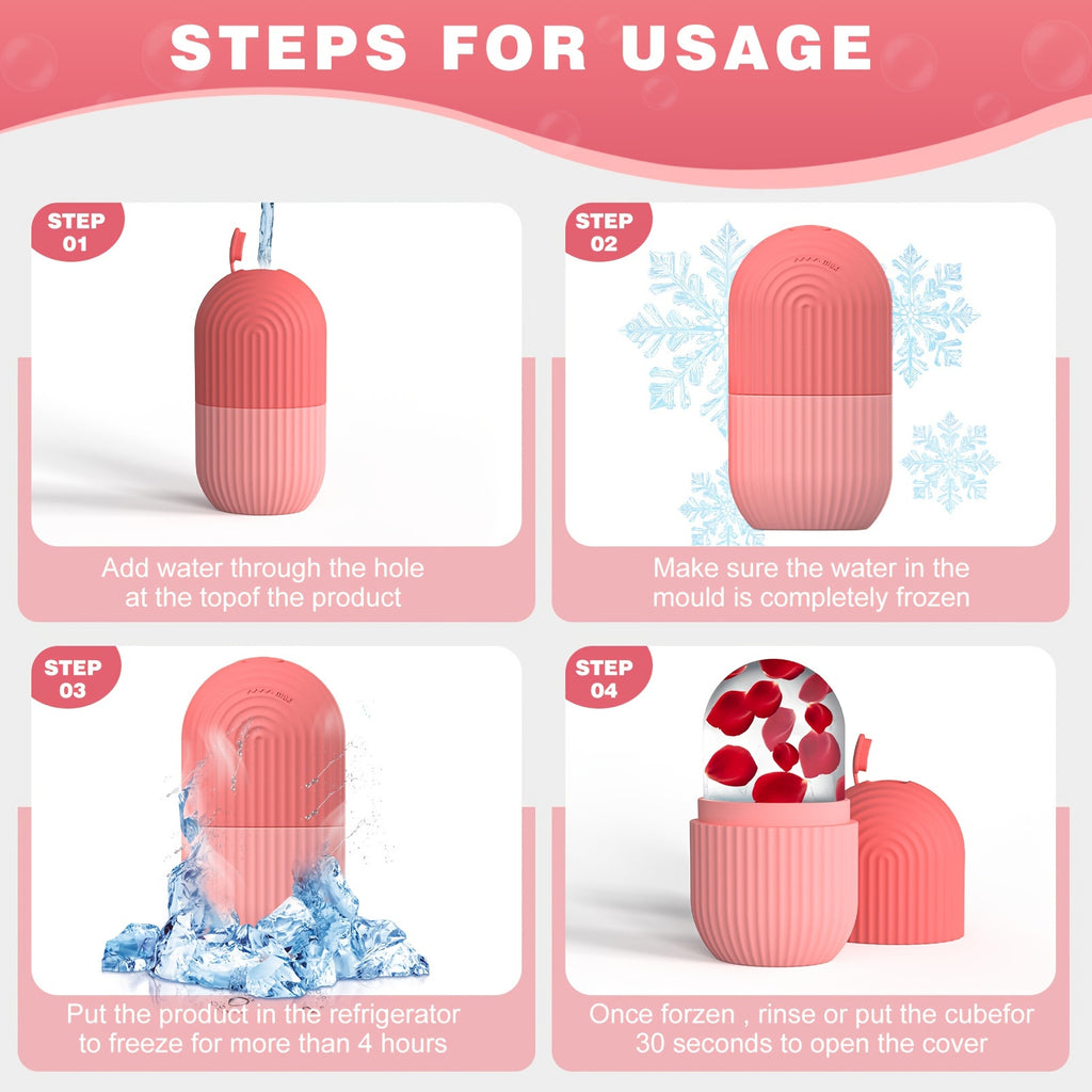 1pc Ice Roller for Face - Fragrance-Free, Battery-Free Skincare Tool for Glowing Light Beige- Ideal for Daily Facial Care & Massage