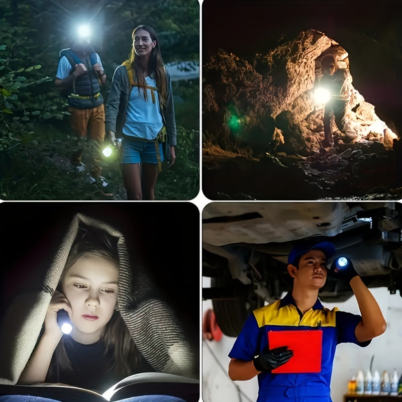 1pc LED Flashlight, Powerful 4 LED Flashlight With COB Side Light, 4 Modes USB Rechargeable LED Torch, Waterproof Built In Battery Flashlight, Camping Tool