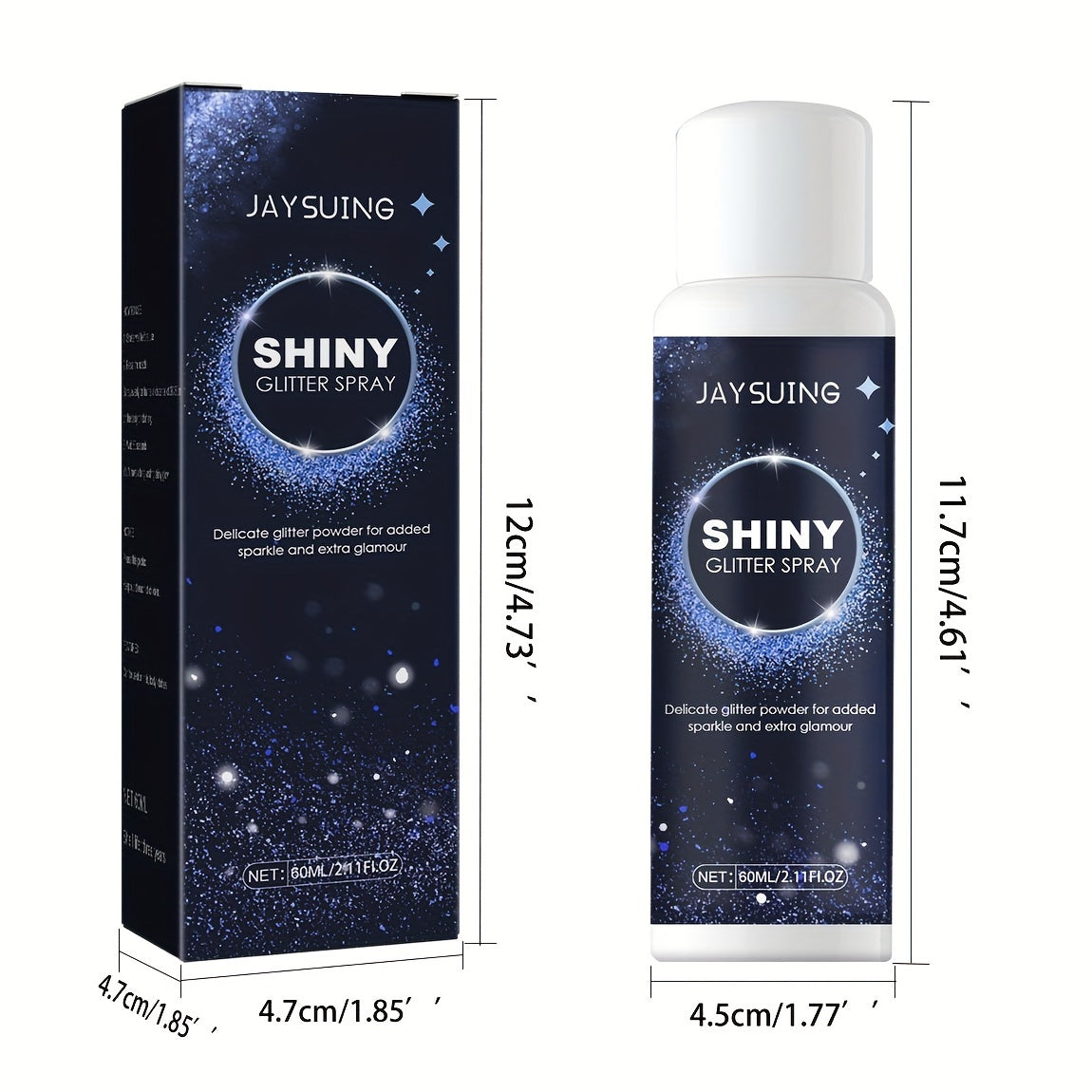 1PCS Glitter Spray Shimmer Silver Glitter Hairspray, Hair Body Glitter Spray, Silver Holographic Highlight Powder Spray For Party Perform Brighten Makeup