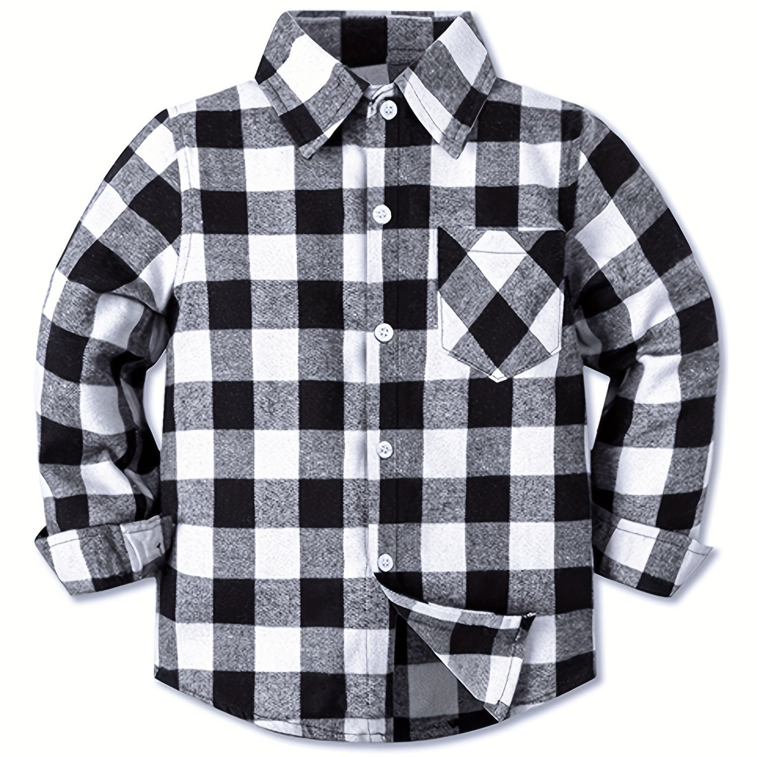Baby Boys Plaid Shirts Button Down Long Sleeve Blouse Tops Kids Clothes