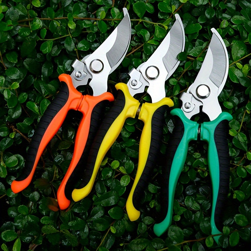 One set, branch scissors, stainless steel fruit scissors, multi-functional branch scissors, garden scissors, anti-slip, labor-saving, manual pruning scissors