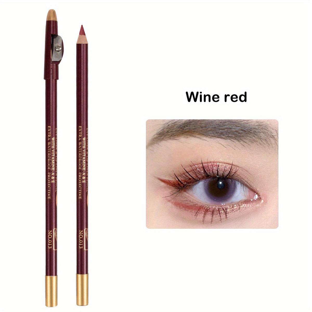 Wooden Makeup Pen With Pencil Sharpener Black Pearlescent White Multi-color Lip Liner Eyeliner Lying Silkworm Eyebrow Pencil Multi-purpose Makeup Tool Valentine's Day Gifts